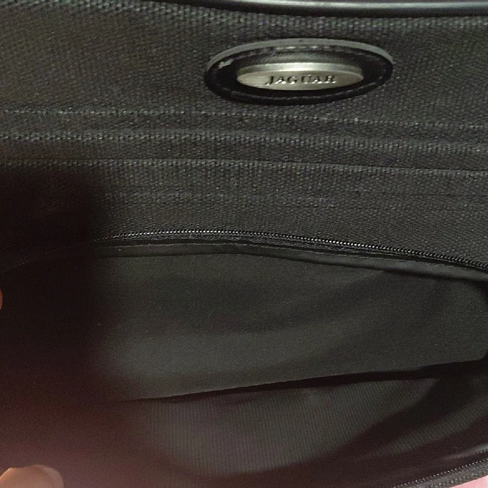Jaguar Black Tapestry Carry On Weekender Travel Shoulder Bag Clean RN 93677
